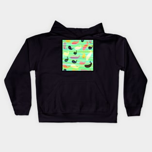 Colorful crayon whales Kids Hoodie